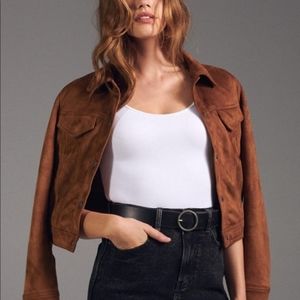 A&F Faux Suede Trucker Jacket